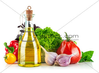 Fresh vegetable with olive oil