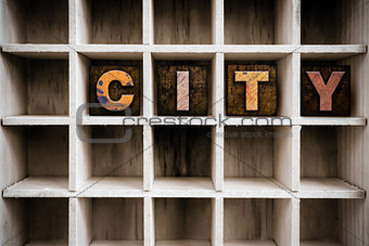 City Concept Wooden Letterpress Type in Draw