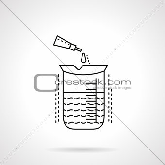 Chemical analysis flat line vector icon