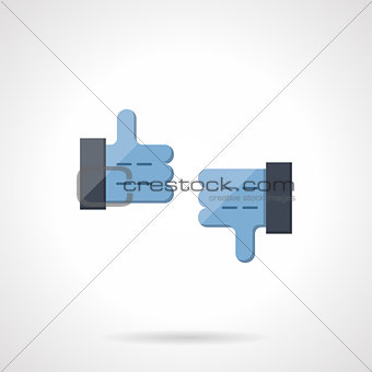 Like and dislike flat color vector icon