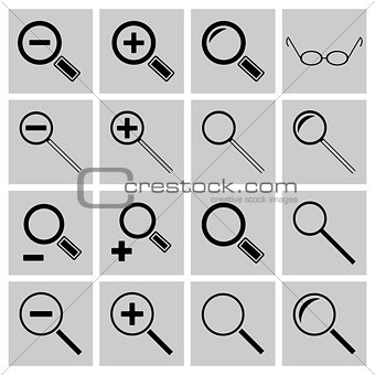 Icons search and scaling, vector illustration.