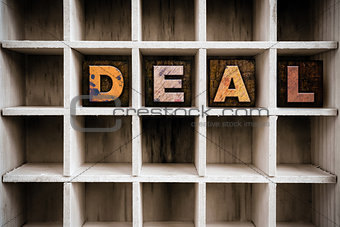 Deal Concept Wooden Letterpress Type in Draw