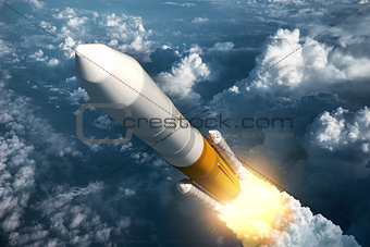 Cargo Launch Rocket Takes Off