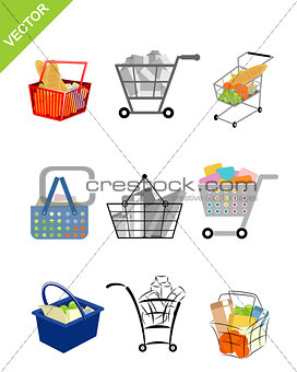 Nine shoping carts
