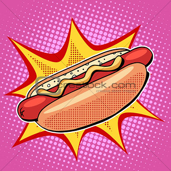 Hot dog fast food vector pop art style
