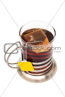 Tea in a glass with a cup holder