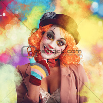 Joyful and colorful clown