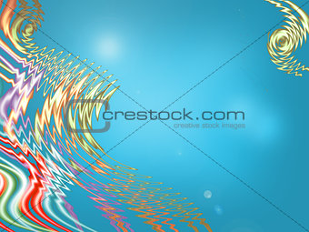 Beautiful blue background and colour waves