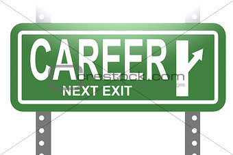 Career green sign board isolated