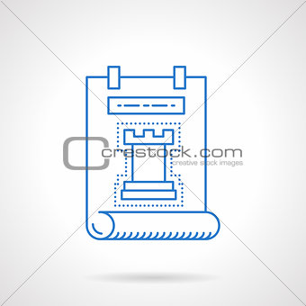 Business strategy blue flat line vector icon
