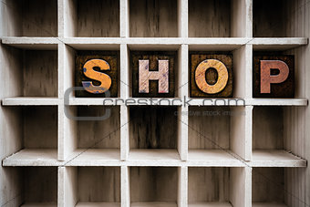 Shop Concept Wooden Letterpress Type in Drawer