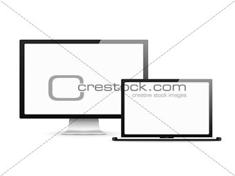 Computer Monitor and Laptop