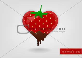 Strawberry in the shape of heart