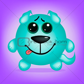 happy blue puppy