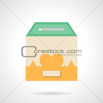 Flat color container for donations vector icon