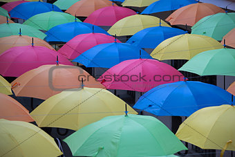 multicoloured parasols background