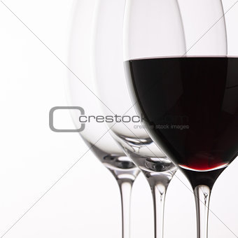 Wineglass with red  wine 