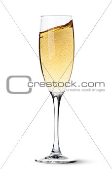 Champagne glass with splash