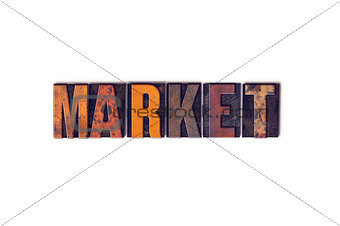 Market Concept Isolated Letterpress Type