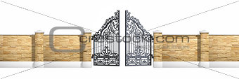 Classical design black iron gate