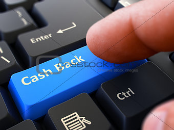 Press Button Cash Back on Black Keyboard.