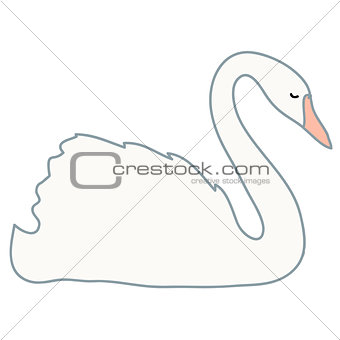 White vector swan