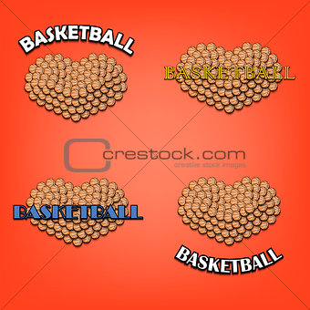 set heart of basketball