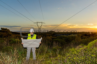 Electrical Engineer Controls the Power Line.
