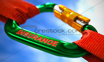 Insurance on Green Carabine with a Red Ropes.