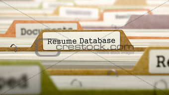 Resume Database Concept on File Label.