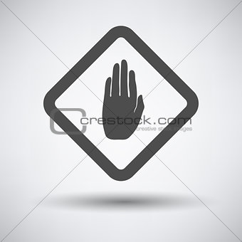 Warning hand icon