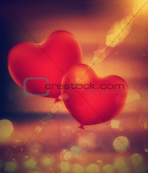 Heart Shaped Balloons Grunge 