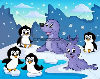 Seals and penguins theme image 2