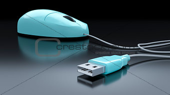 turquoise computer mouse