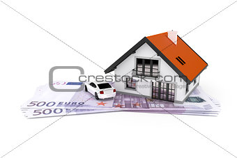 house and car above money