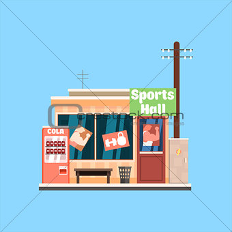 Sports Hall Front. Vector Illustration