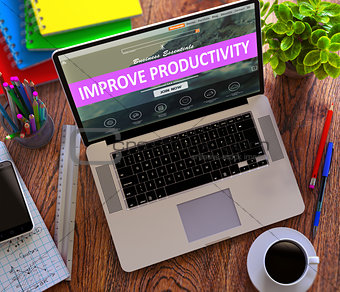 Improve Productivity Concept on Modern Laptop Screen.
