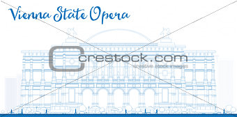 Outline Vienna State Opera. Vector illustration.