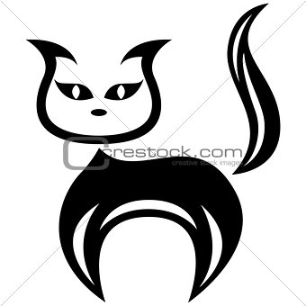 Stylized amusing black cat