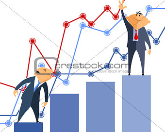 Two businessmen a graphs