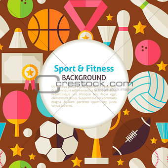 Flat Sport and Fitness Vector Pattern Background