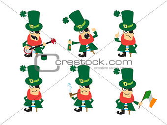 Collection of humor character for Saint Patricks design.