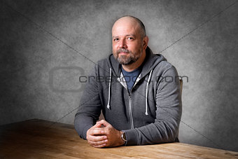 Man sitting on table
