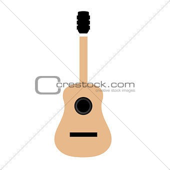 Acoustic guitar is simple colors