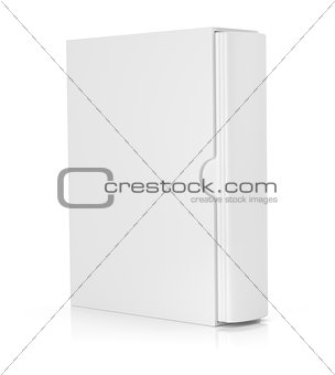 blank book in cardboard box cover on white 