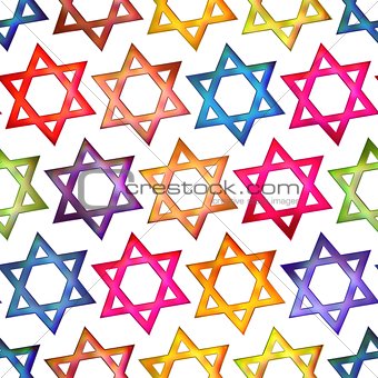 Seamless texture colorful Jewish star