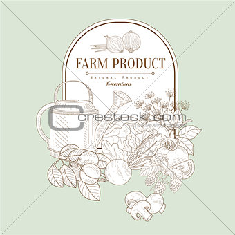 Farm Product, Vector Illustration Banner