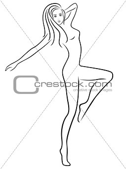Abstract slender female during fitness