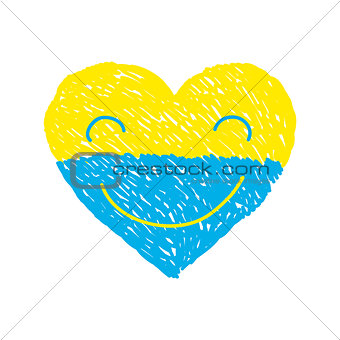 Ukraine heart vector illustration