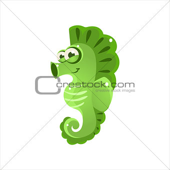 Green Seahorse Icon